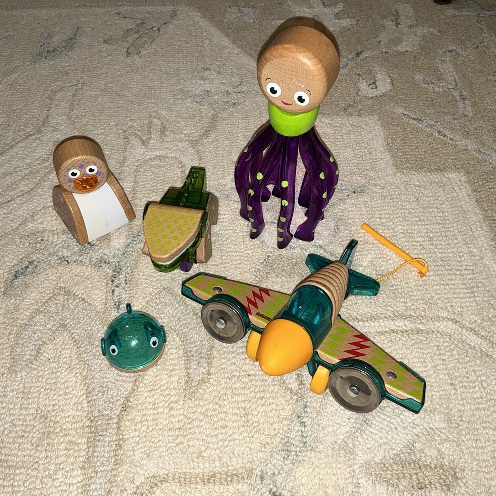 Fisher Price Wooden Toys Octopus Musical Airplane Penguin Alligator Baby Wood